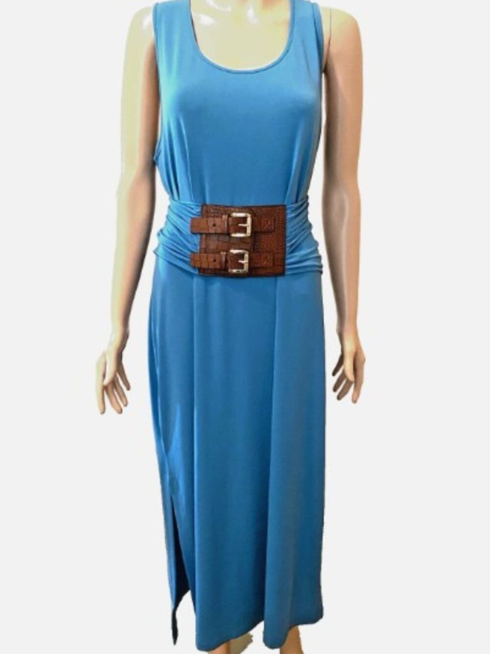 BOSTON PROPER Hardware Collection Double Buckle Cobalt Blue Maxi XL - RARE!